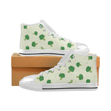 Broccoli pattern Women's High Top Canvas Shoes White