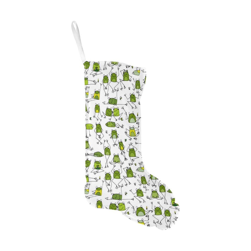 Sketch funny frog pattern Christmas Stocking