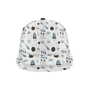 Hand drawn space elements space rocket star planet All Over Print Snapback Cap