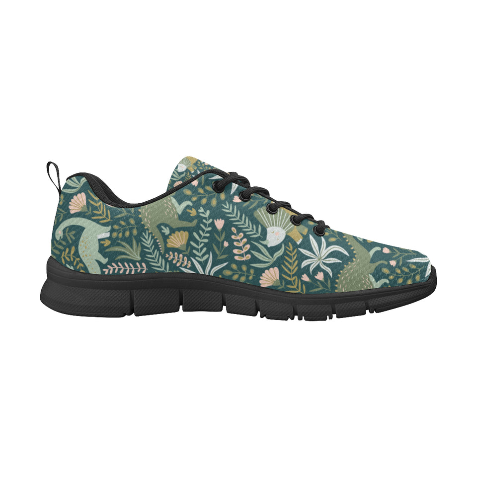 dinosaurs tropical leaves flower pattern Men's Sneaker Shoes