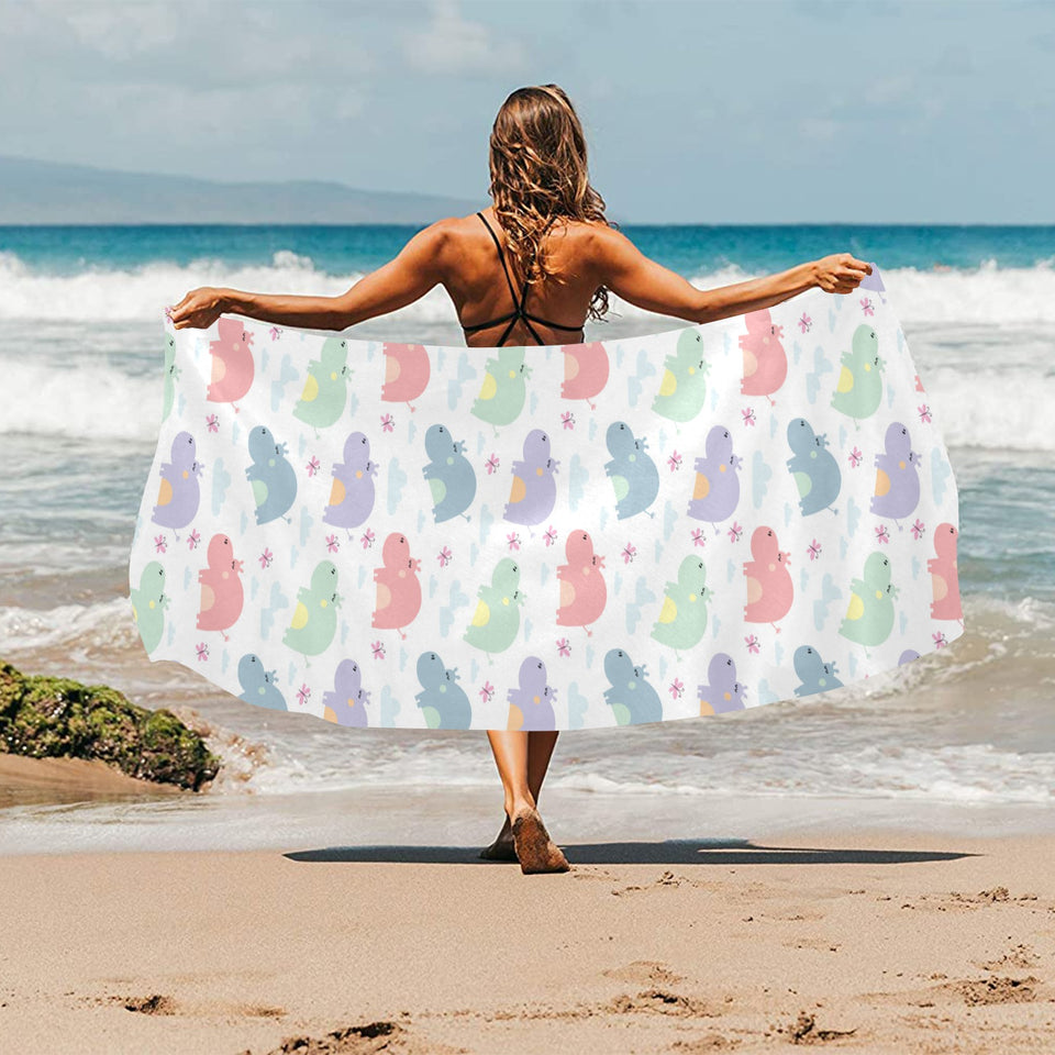 Hippopotamus Pattern Print Design 03 Beach Towel