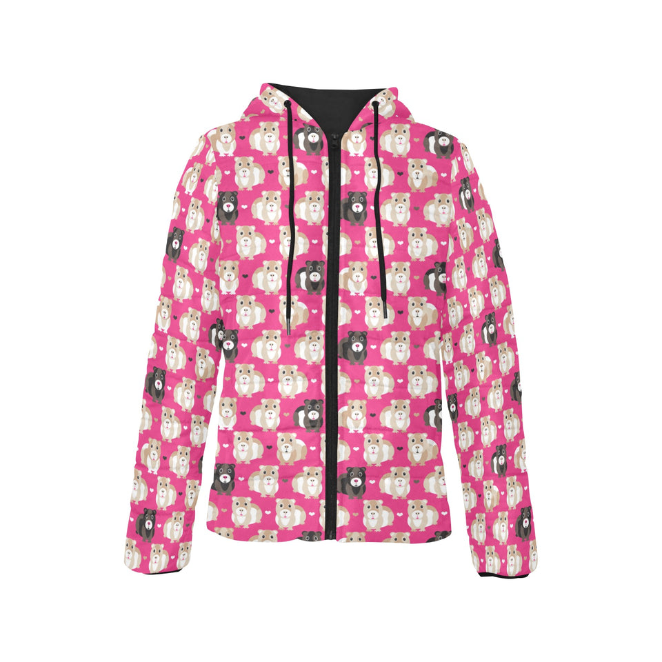 Guinea Pig Pattern Print Design 01 Women's Padded Hooded Jacket
