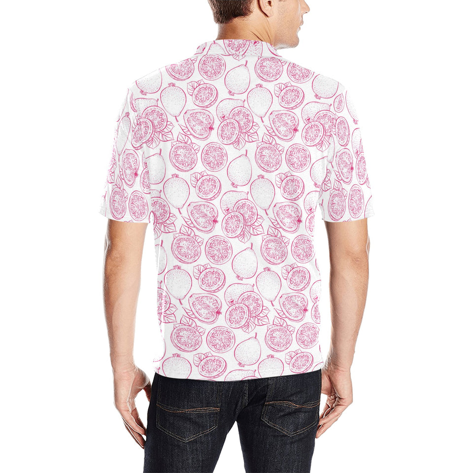 Sketch guava pattern Men's All Over Print Polo Shirt