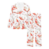 Watercolor Koi Fish Carp Fish pattern Women's Long Pajama Set