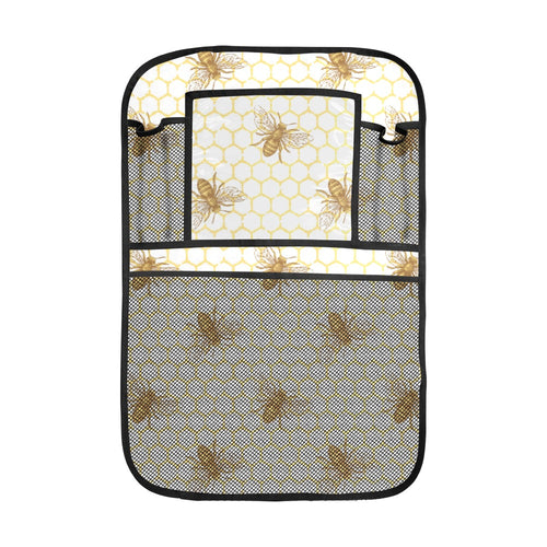 Bee honeycomb seamless design pattern Car Seat Back Organizer
