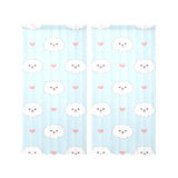 White cute pomeranian pattern Gauze Curtain