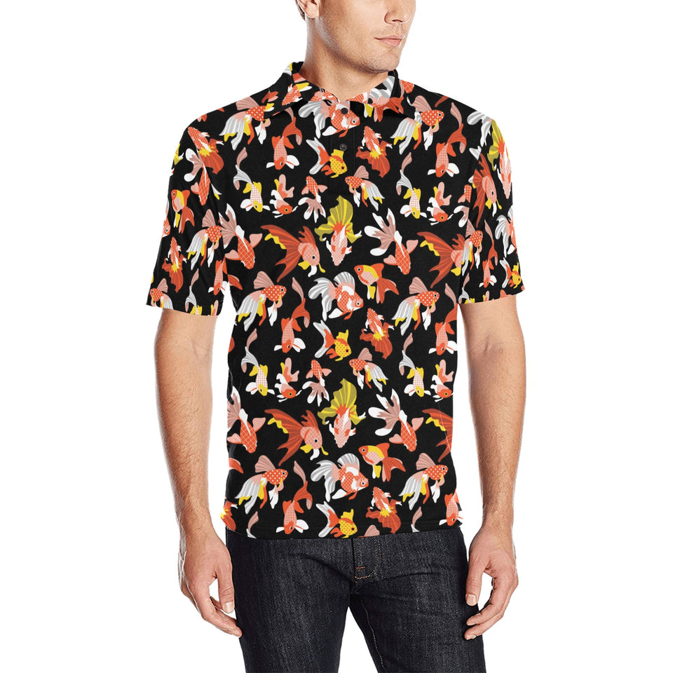 Goldfish Pattern Print Design 03 Men's All Over Print Polo Shirt