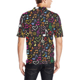 Music Notes Pattern Print Design 02 Men's All Over Print Polo Shirt