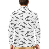 Swordfish Pattern Print Design 04 Men's Long Sleeve Polo Shirt