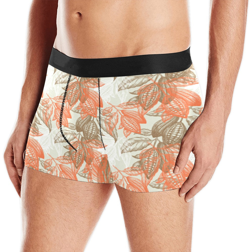 Cocoa beans Cocoa tree pattern Men's All Over Print Boxer Briefs Men's Underwear