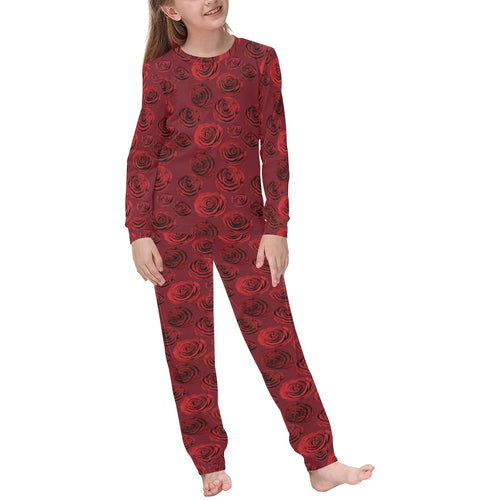 Rose Pattern Print Design 03 Kids' Boys' Girls' All Over Print Pajama Set