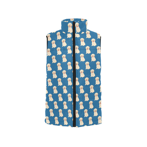 Golden Retriever Pattern Print Design 03 Men's Padded Vest