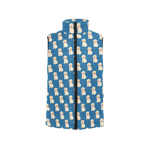 Golden Retriever Pattern Print Design 03 Men's Padded Vest
