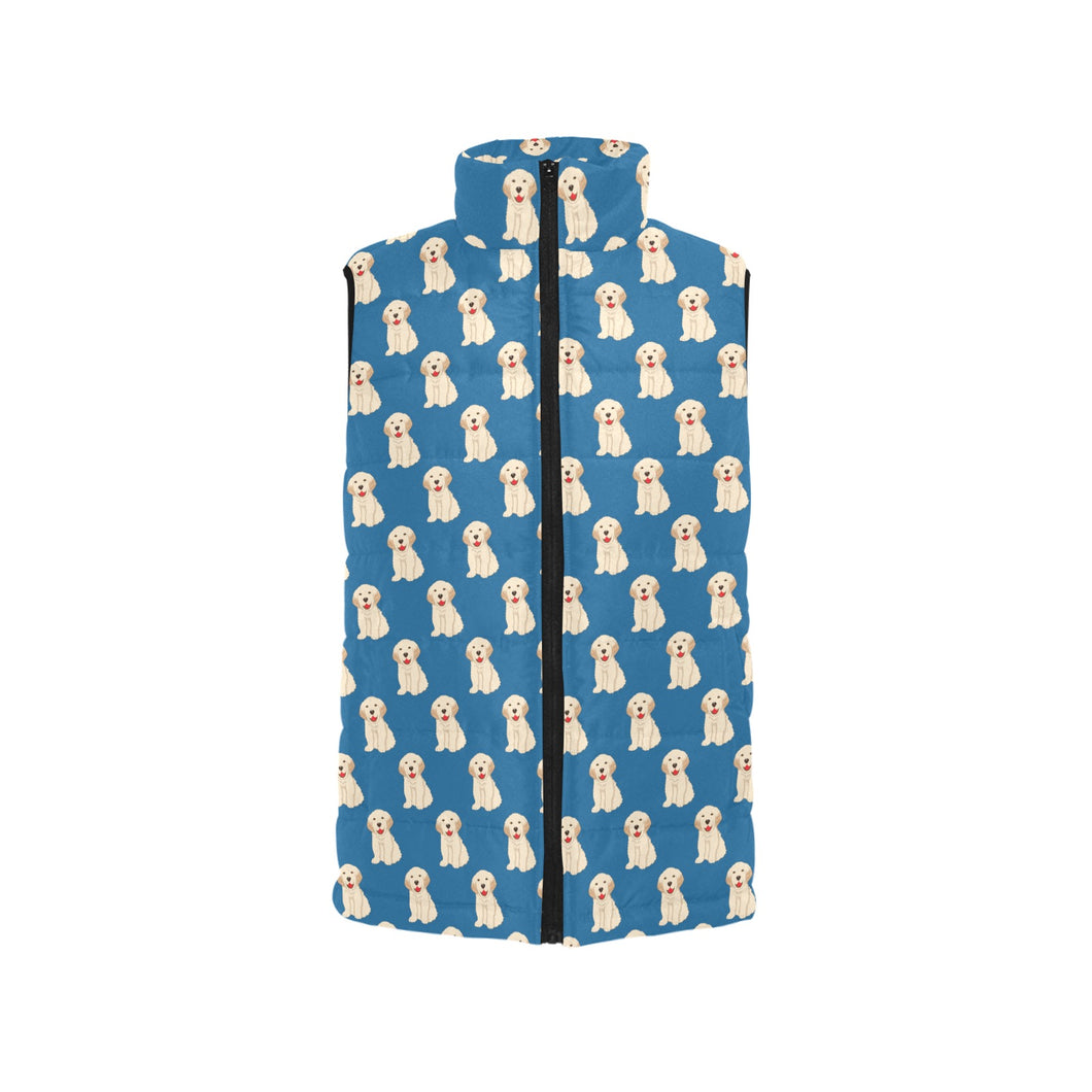Golden Retriever Pattern Print Design 03 Men's Padded Vest