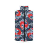 Koi Fish Carp Fishs hand drawn japanese art Women's Padded Vest