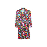Tea pots Pattern Print Design 01 Men's Long Sleeve Belted Night Robe
