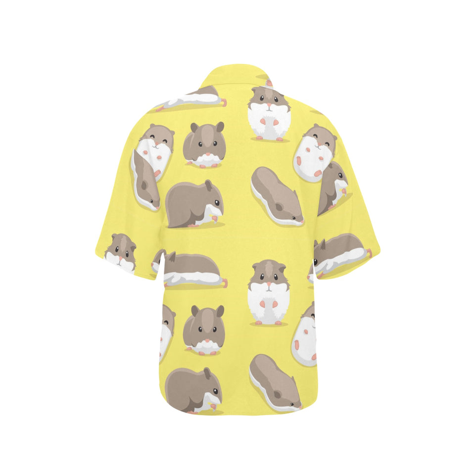 Cute Hamster pattern Women's All Over Print Hawaiian Shirt