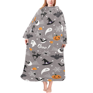 Halloween design pattern Blanket Robe with Sleeves