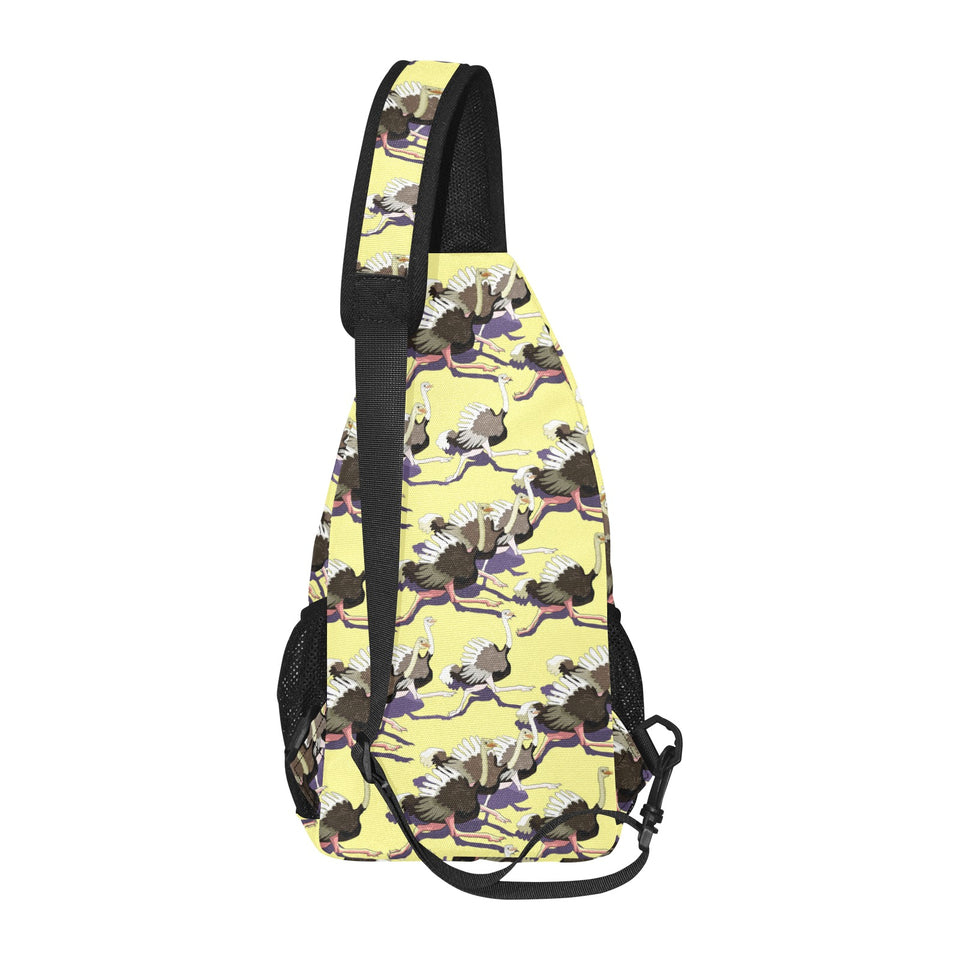 Ostrich Pattern Print Design 04 All Over Print Chest Bag