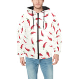 Chili peppers pattern Men's Padded Hooded Jacket