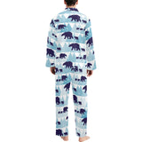 polar bear winter snow pattern Men's Long Pajama Set