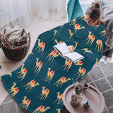 Camel pattern blue blackground Blanket Robe with Sleeves