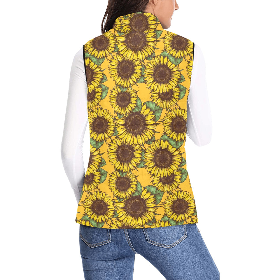 Sunflower pattern Women's Padded Vest