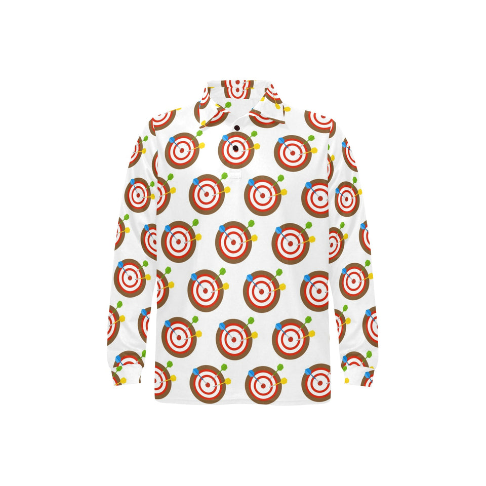 Darts Pattern Print Design 04 Men's Long Sleeve Polo Shirt