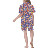 Goldfish Pattern Print Design 04 Kids' Boys' Girls' V-Neck Short Pajama Set