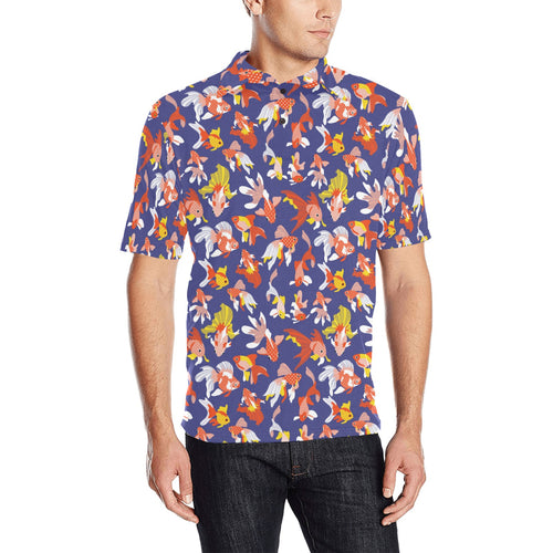 Goldfish Pattern Print Design 04 Men's All Over Print Polo Shirt