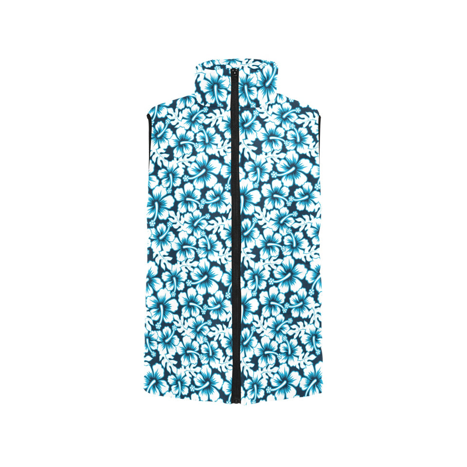 Hibiscus Pattern Print Design 04 Men's Padded Vest