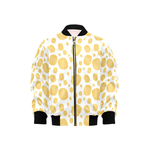 Potato Chips Pattern Print Design 03 Kids' Boys' Girls' Bomber Jacket