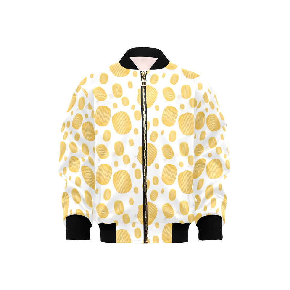 Potato Chips Pattern Print Design 03 Kids' Boys' Girls' Bomber Jacket