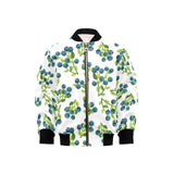blueberry white background Kids' Boys' Girls' Bomber Jacket