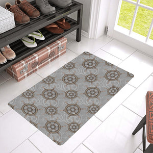 nautical wood steering wheel pattern Doormat
