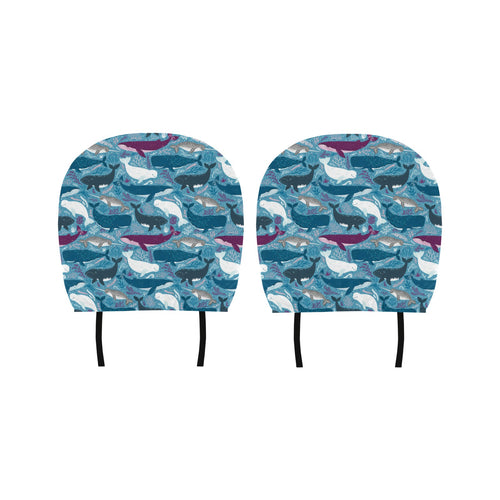 Whale design pattern Car Headrest Cover