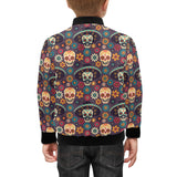 Sugar skulls flower maxican pattern Kids' Boys' Girls' Bomber Jacket