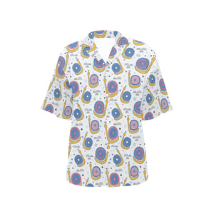 Snail Pattern Print Design 05 Women's All Over Print Hawaiian Shirt