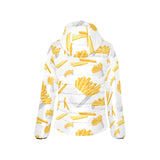 French fries white paper box pattern Women's Padded Hooded Jacket