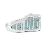 Crows christmas hat scarf Men's High Top Canvas Shoes White