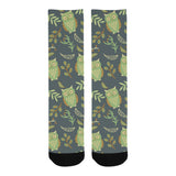 Cute owls leaves pattern Crew Socks