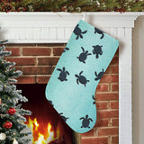 Sea turtle with blue ocean backgroud Christmas Stocking