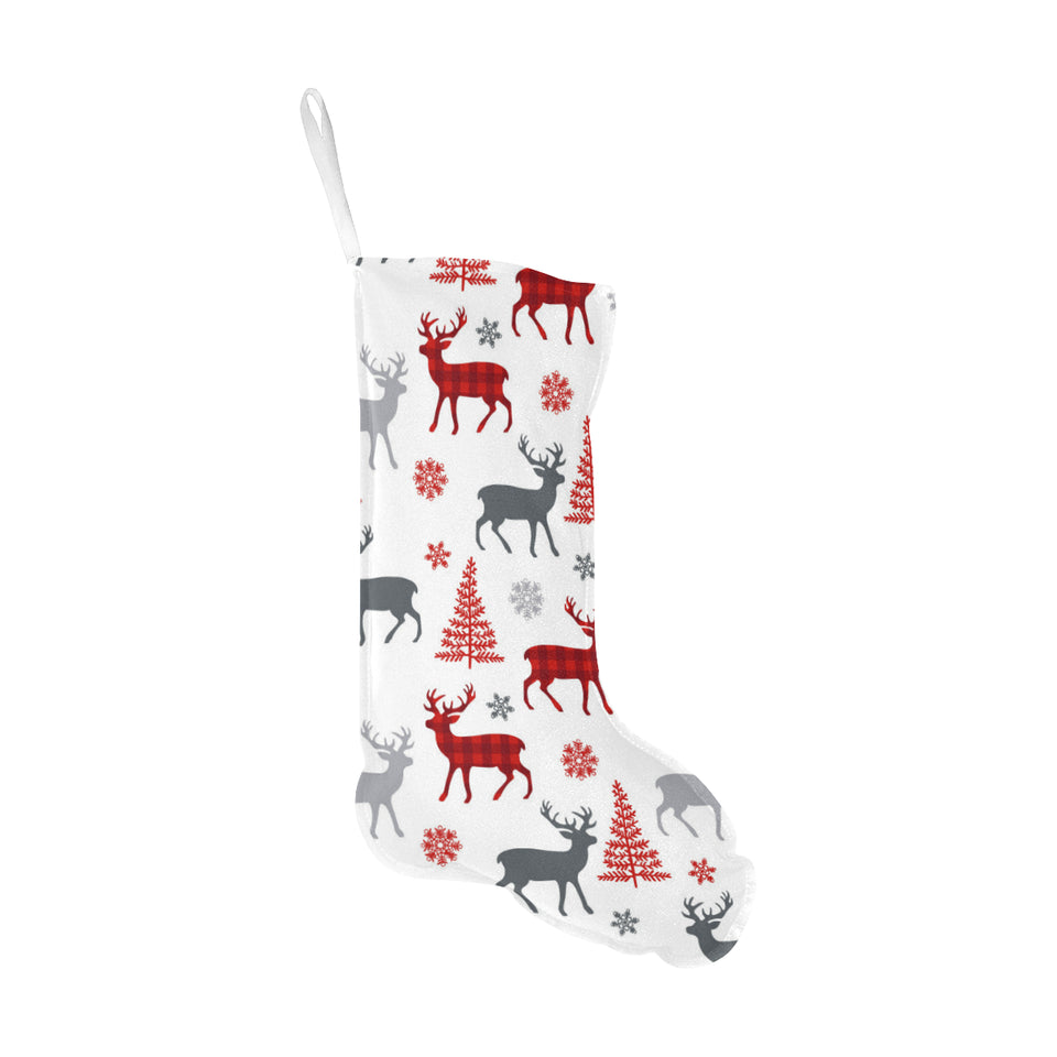 Deer tree snowflakes chrismas pattern Christmas Stocking