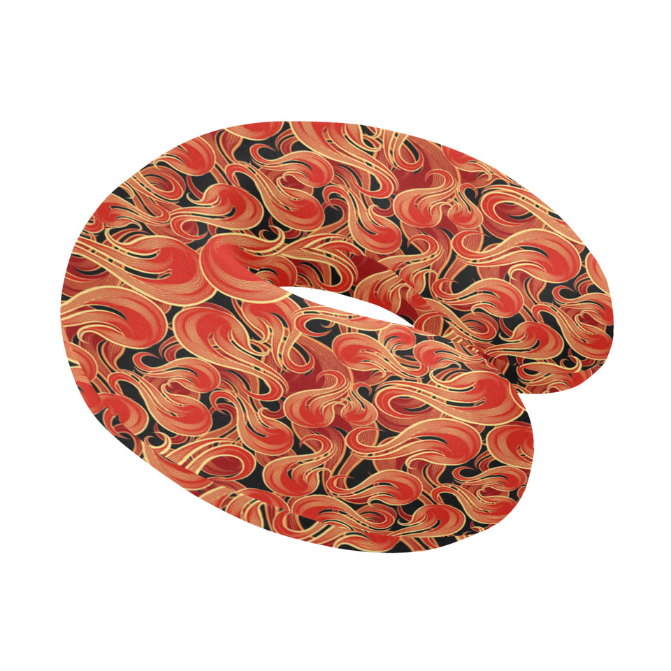 Fire flame pattern U-Shaped Travel Neck Pillow