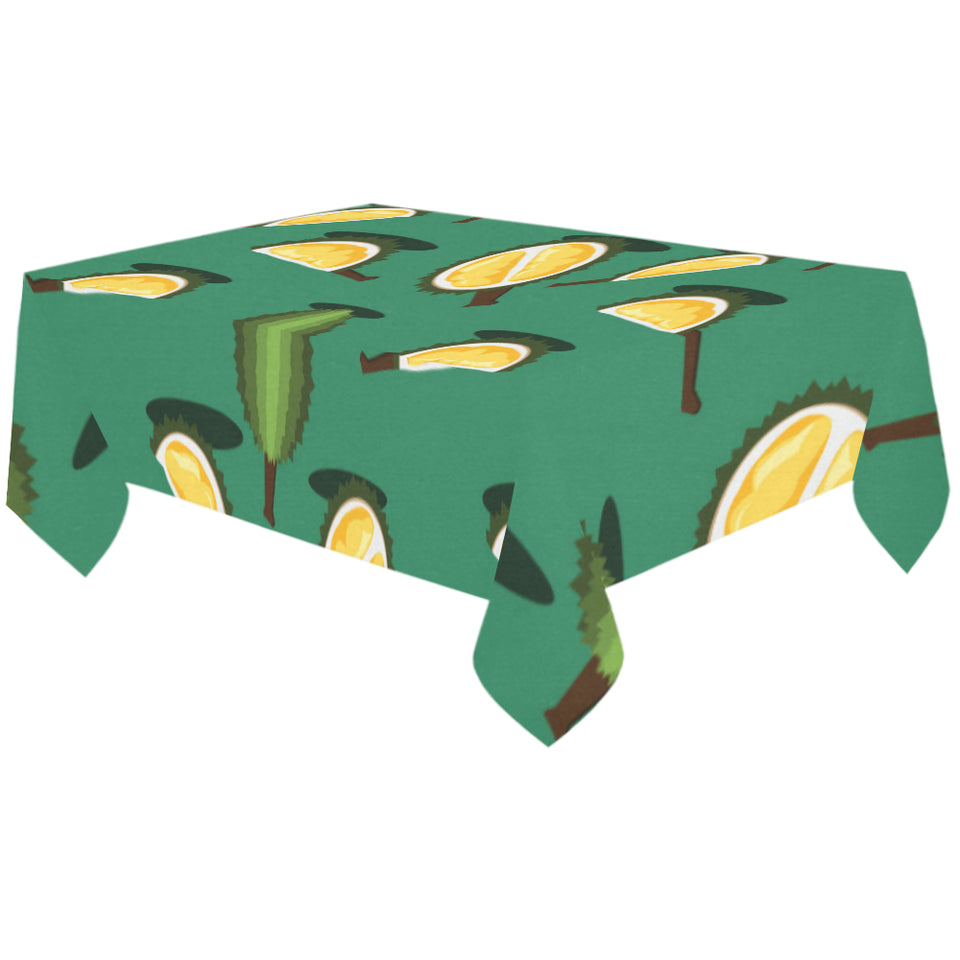Durian pattern green background Tablecloth