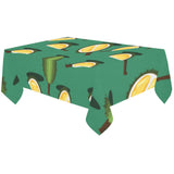 Durian pattern green background Tablecloth