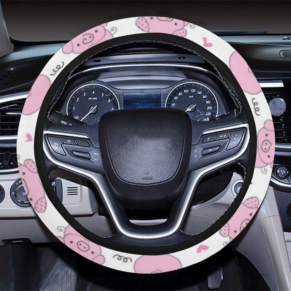 Pig Pattern Print Design 03 Car Steering Wheel Cover