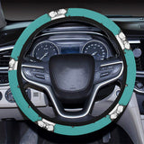 Hand drawn boston terrier dog pattern Car Steering Wheel Cover