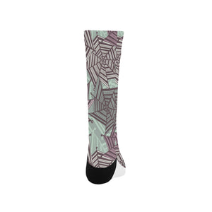 Spider web cobweb design color pattern Crew Socks