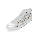cute mermaid pattern Men's High Top Canvas Shoes White